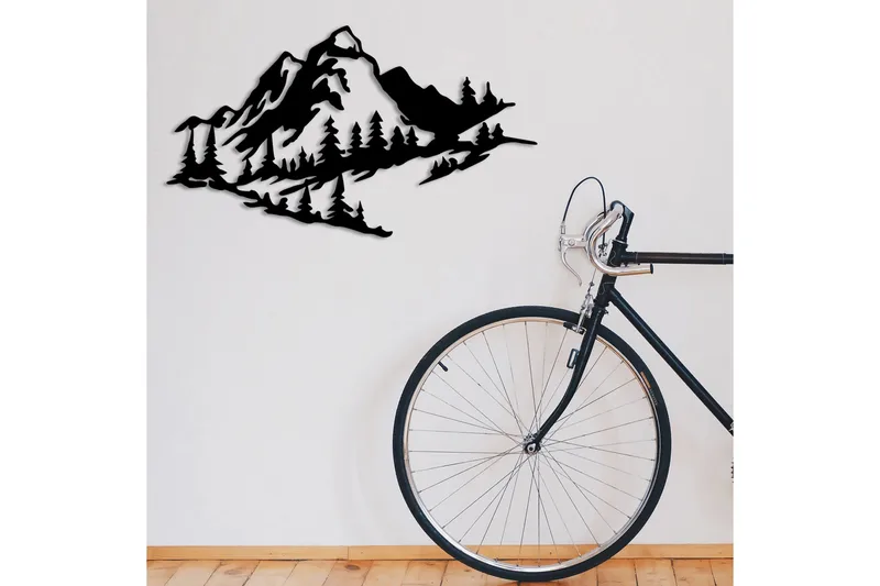 Mountain 2 Metal Väggdekor - Svart - Inredning & dekor - Väggdekor - Skyltar - Plåtskylt