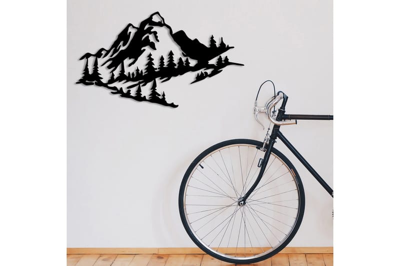 Mountain 2 Metal Väggdekor - Svart - Inredning & dekor - Väggdekor - Skyltar - Plåtskylt