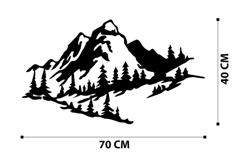 MOUNTAIN 2 Väggdekor Metall/Svart - Inredning & dekor - Väggdekor - Skyltar - Plåtskylt