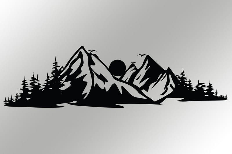 MOUNTAIN 2 Väggdekor Svart - Inredning & dekor - Väggdekor - Skyltar - Plåtskylt