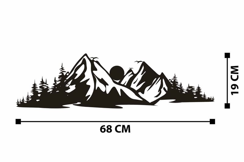 MOUNTAIN 2 Väggdekor Svart - Inredning & dekor - Väggdekor - Skyltar - Plåtskylt