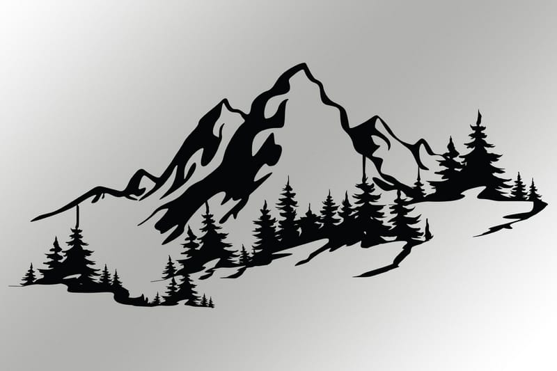 MOUNTAIN 3 Väggdekor Svart - Inredning & dekor - Väggdekor - Skyltar - Plåtskylt