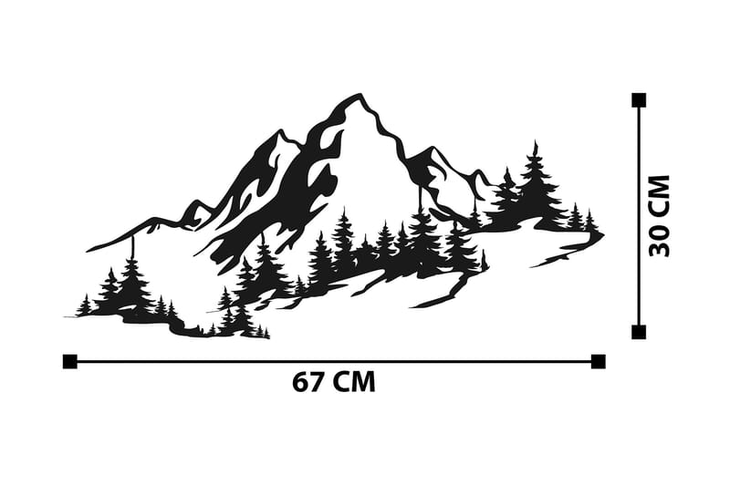 MOUNTAIN 3 Väggdekor Svart - Inredning & dekor - Väggdekor - Skyltar - Plåtskylt