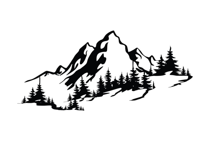 Mountain 3 Väggdekor, Svart