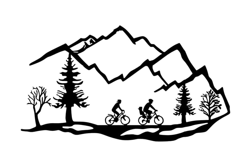 MOUNTAIN BIKE Väggdekor Svart - Inredning & dekor - Väggdekor - Skyltar - Plåtskylt