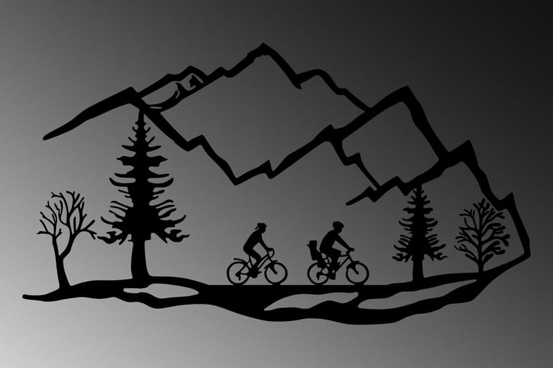 MOUNTAIN BIKE Väggdekor Svart - Inredning & dekor - Väggdekor - Skyltar - Plåtskylt