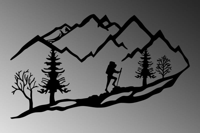 Mountain Climbing Väggdekor - Svart - Inredning & dekor - Väggdekor - Skyltar - Plåtskylt