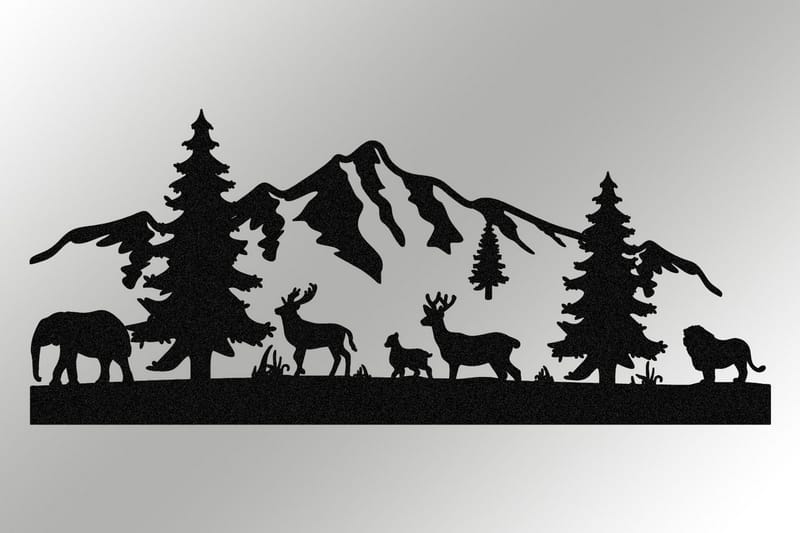 Mountain Väggdekor - Svart - Inredning & dekor - Väggdekor - Skyltar - Plåtskylt