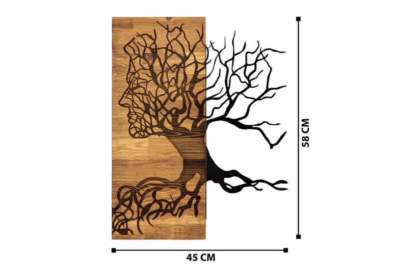 Muaz Väggdekor - Svart/Valnöt - Inredning & dekor - Väggdekor - Skyltar - Plåtskylt