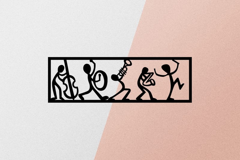 MUSICIANS Väggdekor Svart - Inredning & dekor - Väggdekor - Skyltar - Plåtskylt