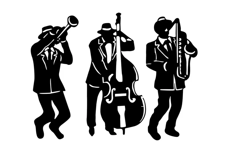 Musicians Väggdekor, Svart