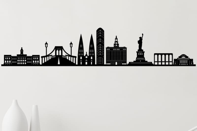 NEW YORK SKYLINE Väggdekor Svart - Inredning & dekor - Väggdekor - Skyltar - Plåtskylt
