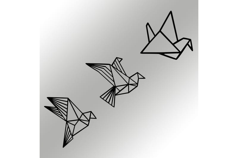 ORIGAMI Väggdekor Svart - Inredning & dekor - Väggdekor - Skyltar - Plåtskylt