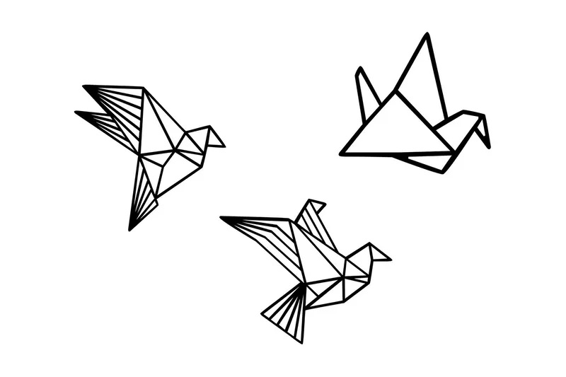 Origami Väggdekor, Svart