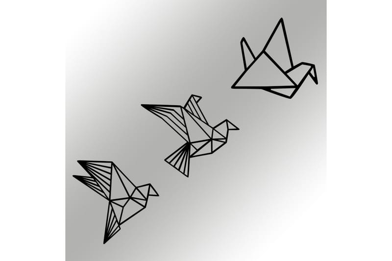 Origami Väggdekor - Svart - Inredning & dekor - Väggdekor - Skyltar - Plåtskylt