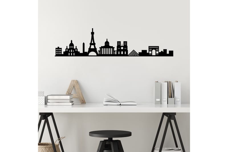 Paris Skyline Väggdekor - Svart - Inredning & dekor - Väggdekor - Skyltar - Plåtskylt