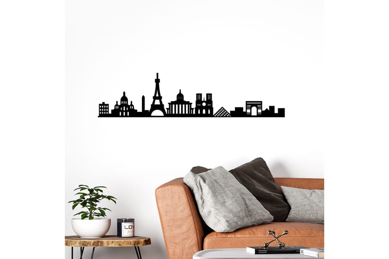 Paris Skyline Väggdekor - Svart - Inredning & dekor - Väggdekor - Skyltar - Plåtskylt
