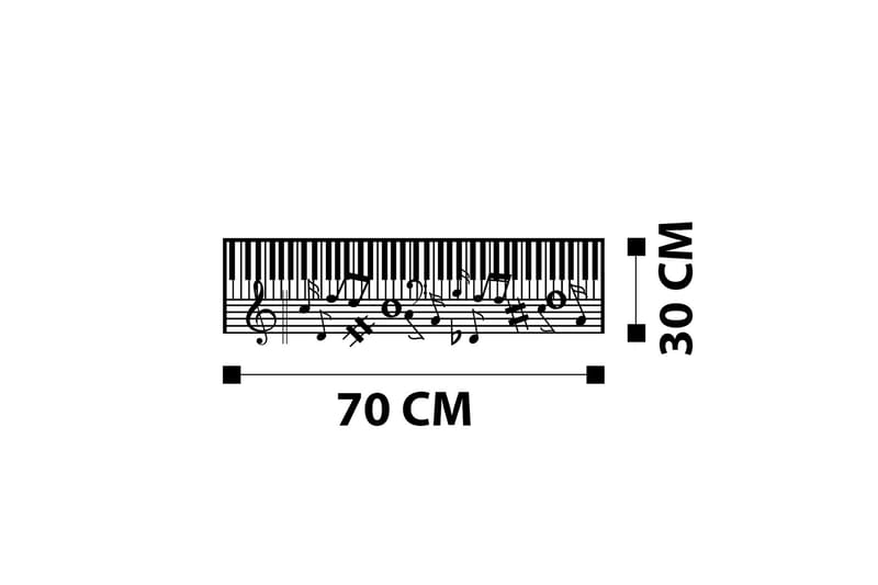 Piano Väggdekor - Svart - Inredning & dekor - Väggdekor - Skyltar - Plåtskylt