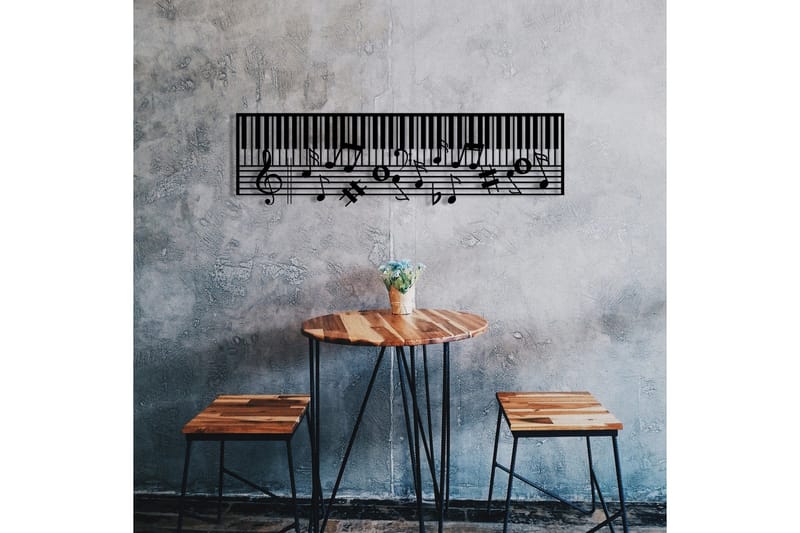 Piano Väggdekor - Svart - Inredning & dekor - Väggdekor - Skyltar - Plåtskylt