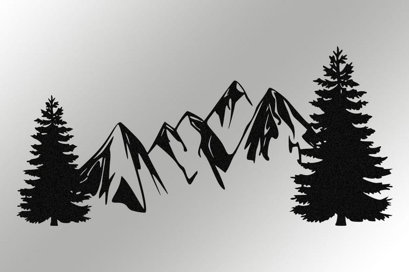 Pine Väggdekor - Svart - Inredning & dekor - Väggdekor - Skyltar - Plåtskylt