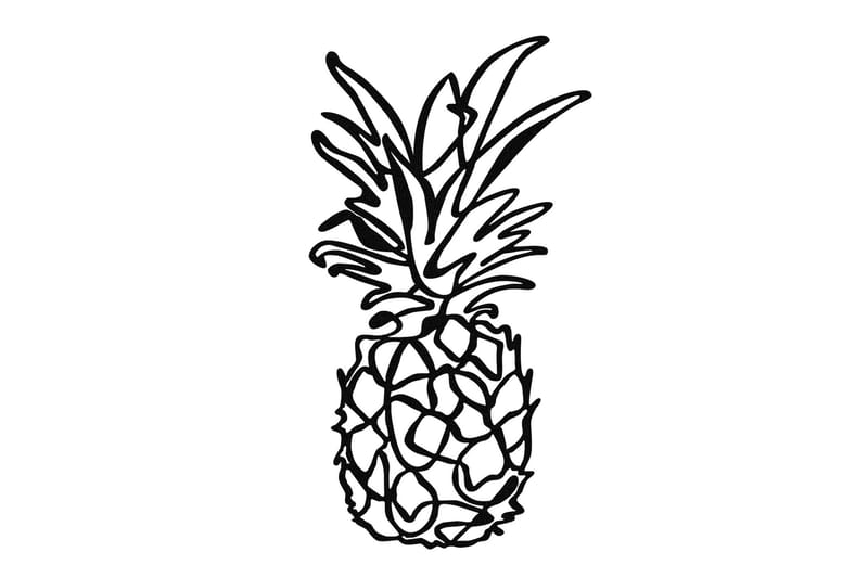 PINEAPPLE Väggdekor Svart - Plåtskylt