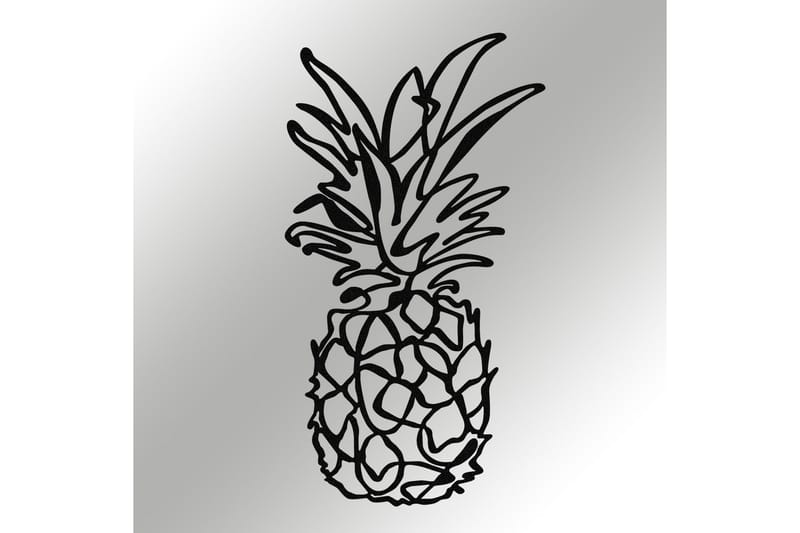 PINEAPPLE Väggdekor Svart - Plåtskylt