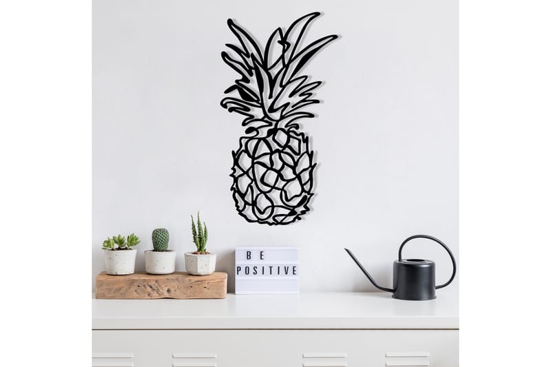 PINEAPPLE Väggdekor Svart - Inredning & dekor - Väggdekor - Skyltar - Plåtskylt