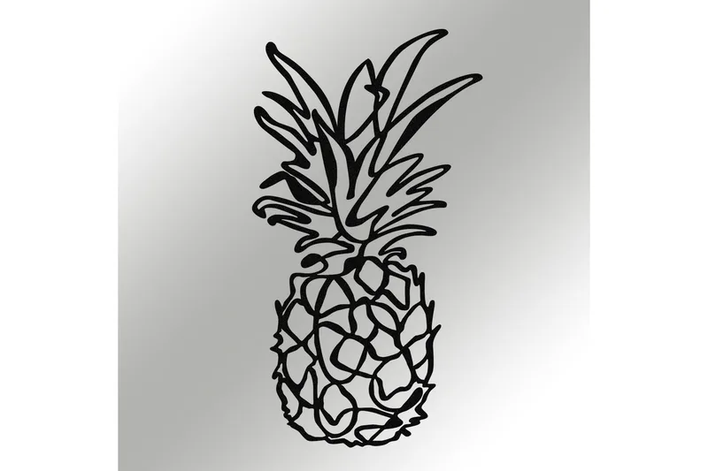 Pineapple Väggdekor - Svart - Inredning & dekor - Väggdekor - Skyltar - Plåtskylt
