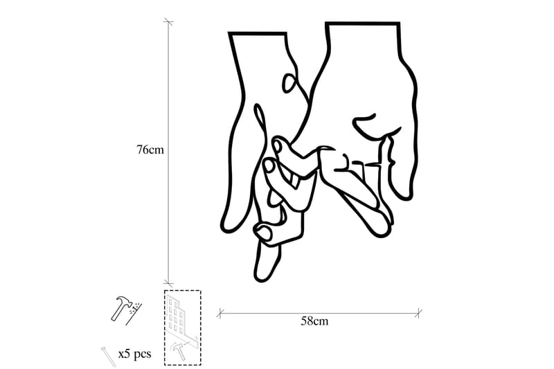 PINKY LOVE Väggdekor Svart - Inredning & dekor - Väggdekor - Skyltar - Plåtskylt
