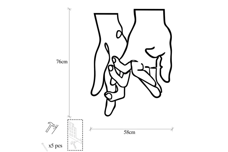 Pinky Love Väggdekor - Svart - Inredning & dekor - Väggdekor - Skyltar - Plåtskylt