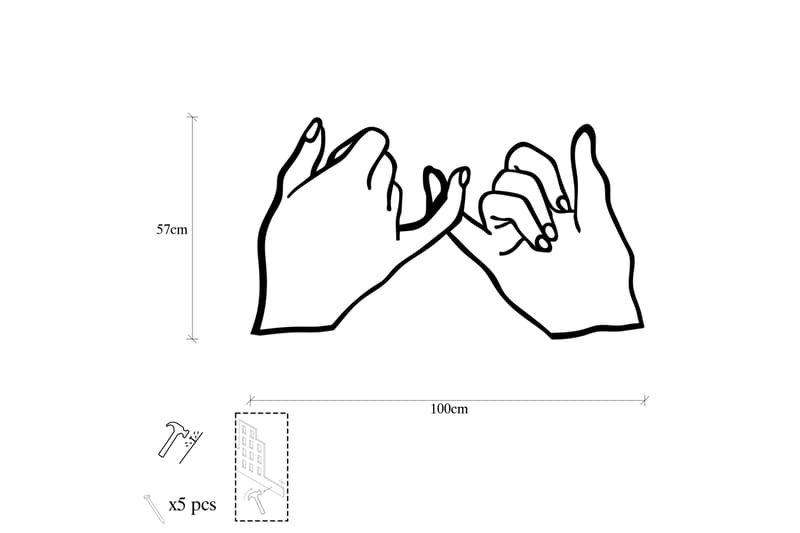 PINKY PROMISE Väggdekor Svart - Plåtskylt