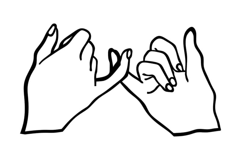PINKY PROMISE Väggdekor Svart - Inredning & dekor - Väggdekor - Skyltar - Plåtskylt