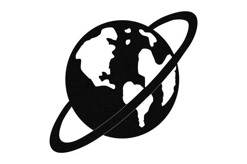 Planet - Väggdekor, Svart