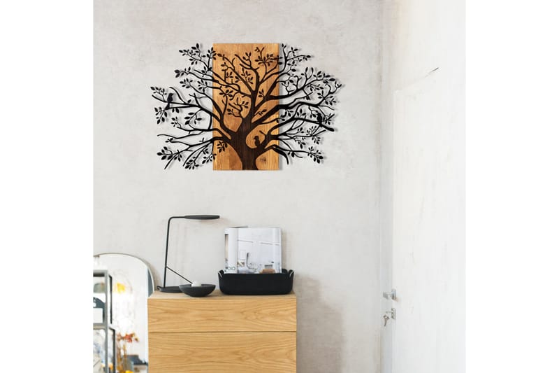 Poplar Väggdekor - Svart/Valnöt - Inredning & dekor - Väggdekor - Skyltar - Plåtskylt