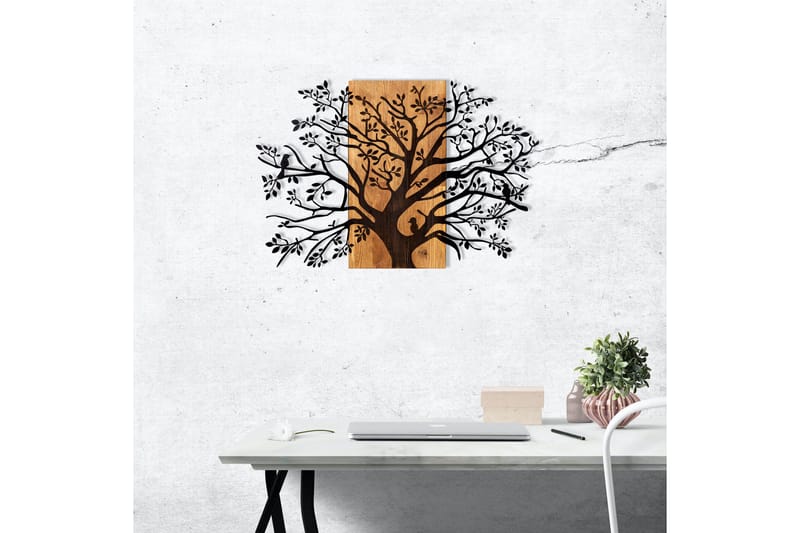 Poplar Väggdekor - Svart/Valnöt - Inredning & dekor - Väggdekor - Skyltar - Plåtskylt