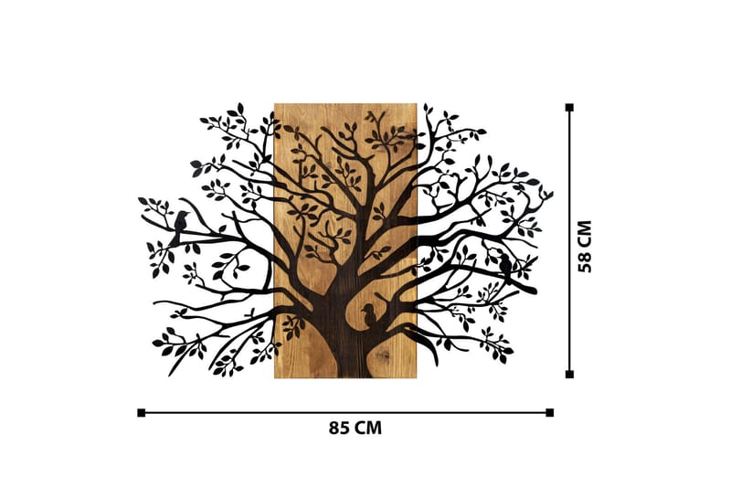 Poplar Väggdekor - Svart/Valnöt - Inredning & dekor - Väggdekor - Skyltar - Plåtskylt