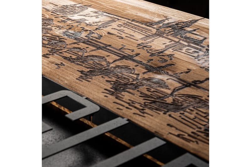 Prague Väggdekor - Svart/Valnöt - Inredning & dekor - Väggdekor - Skyltar - Plåtskylt