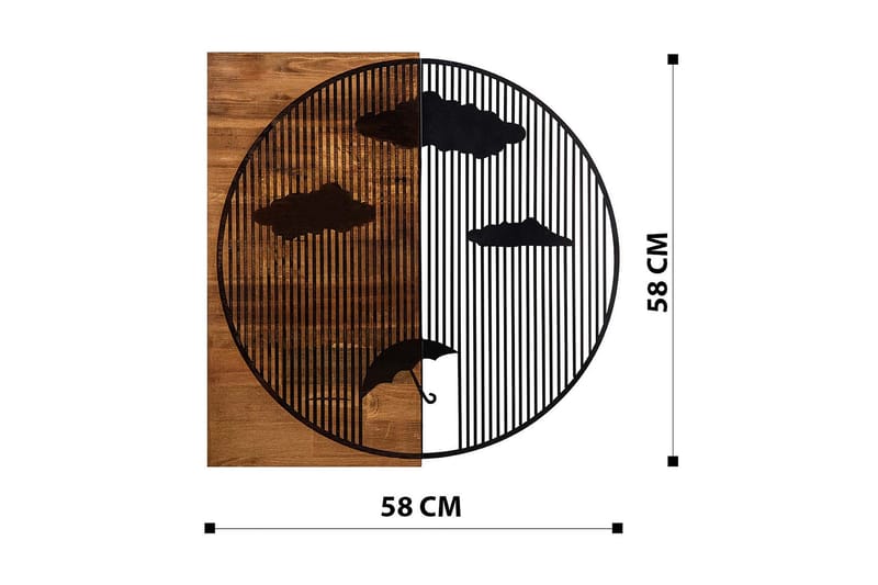 Rains Väggdekor - Svart/Valnöt - Inredning & dekor - Väggdekor - Skyltar - Plåtskylt