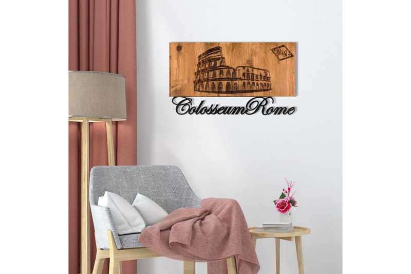 Rome Väggdekor - Svart/Valnöt - Inredning & dekor - Väggdekor - Skyltar - Plåtskylt