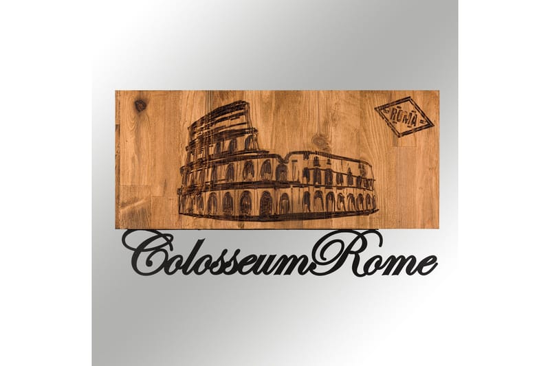 Rome Väggdekor - Svart/Valnöt - Inredning & dekor - Väggdekor - Skyltar - Plåtskylt