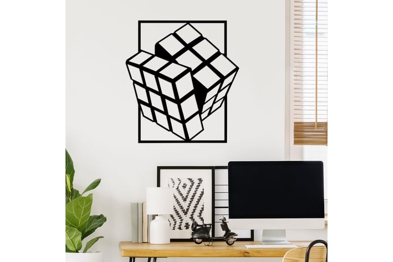 Rubik's Cube Väggdekor - Svart - Inredning & dekor - Väggdekor - Skyltar - Plåtskylt