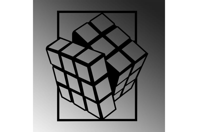 Rubik's Cube Väggdekor - Svart - Inredning & dekor - Väggdekor - Skyltar - Plåtskylt