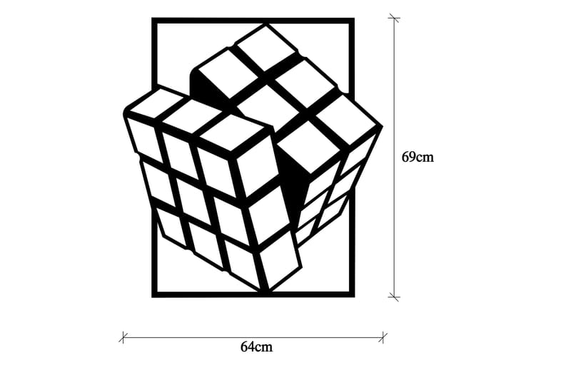 Rubik's Cube Väggdekor - Svart - Inredning & dekor - Väggdekor - Skyltar - Plåtskylt