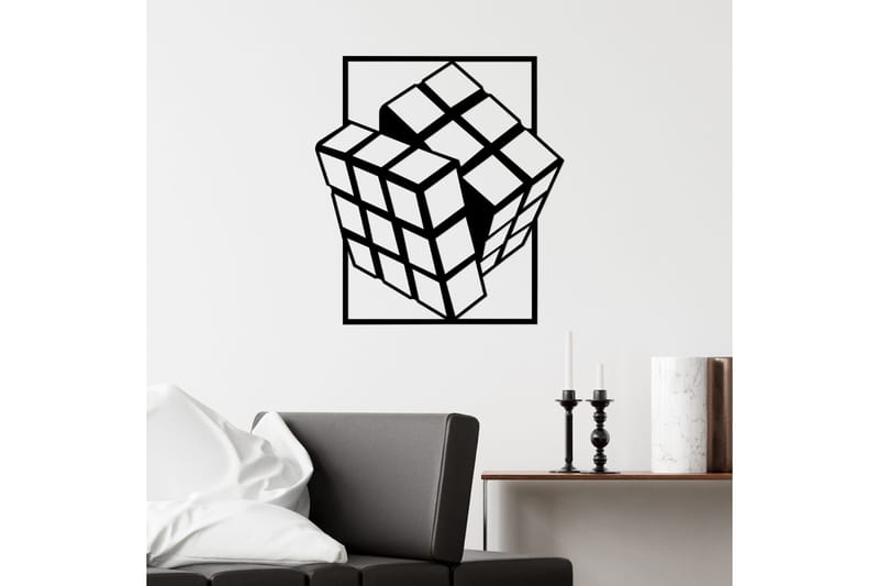 Rubik's Cube Väggdekor - Svart - Inredning & dekor - Väggdekor - Skyltar - Plåtskylt
