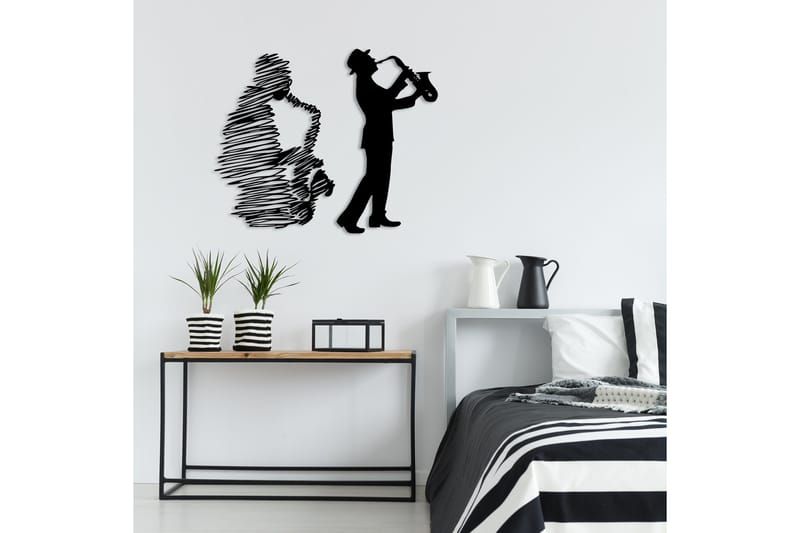 Saksafon Väggdekor - Svart - Inredning & dekor - Väggdekor - Skyltar - Plåtskylt