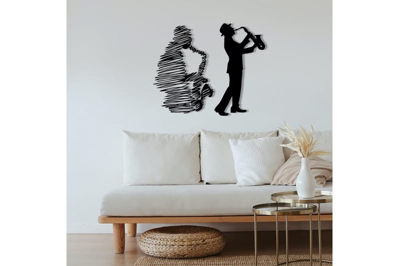 Saksafon Väggdekor - Svart - Inredning & dekor - Väggdekor - Skyltar - Plåtskylt