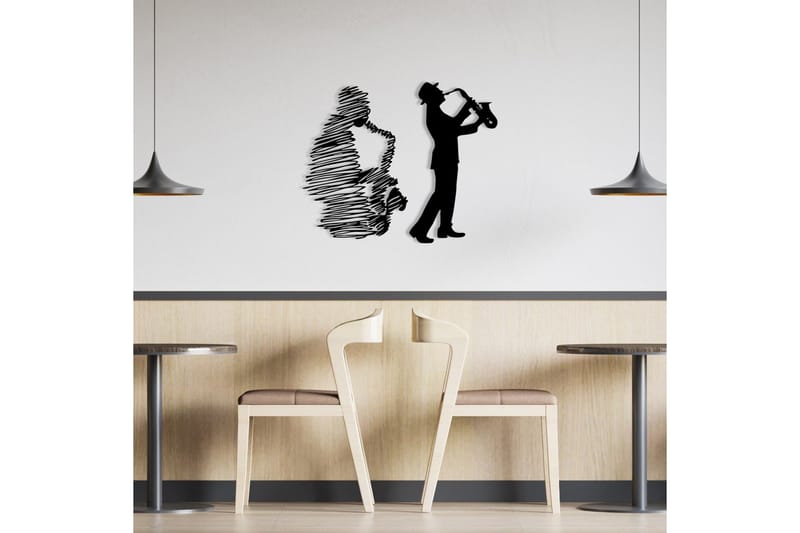 Saksafon Väggdekor - Svart - Inredning & dekor - Väggdekor - Skyltar - Plåtskylt