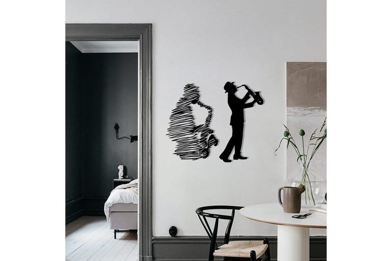 Saksafon Väggdekor - Svart - Inredning & dekor - Väggdekor - Skyltar - Plåtskylt