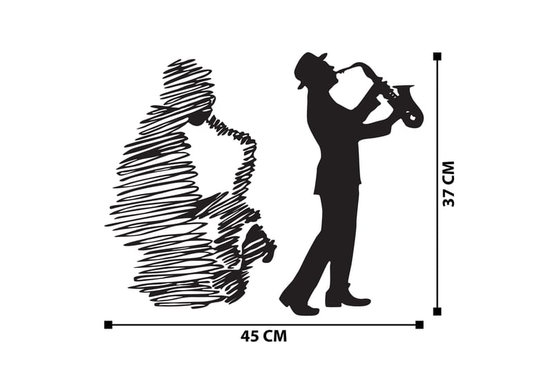 Saksafon Väggdekor - Svart - Inredning & dekor - Väggdekor - Skyltar - Plåtskylt