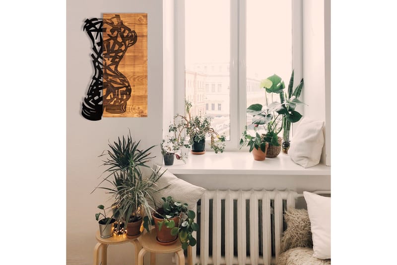 Shattered Väggdekor - Svart/Valnöt - Inredning & dekor - Väggdekor - Skyltar - Plåtskylt